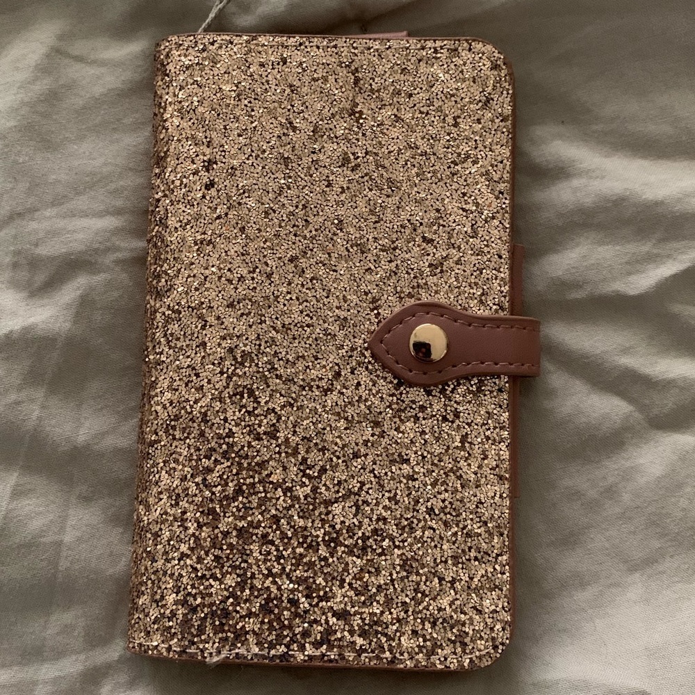 nwt pink sparkly&glittery wallet and phone case
